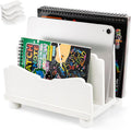 File Holder for Desk, 3 Slots Wood Folder Organizer Desktop, Sturdy Mail Sorter Countertop for Bills, Letters, Paper, Magazines, Documents, Envelopes, No Assembly Required